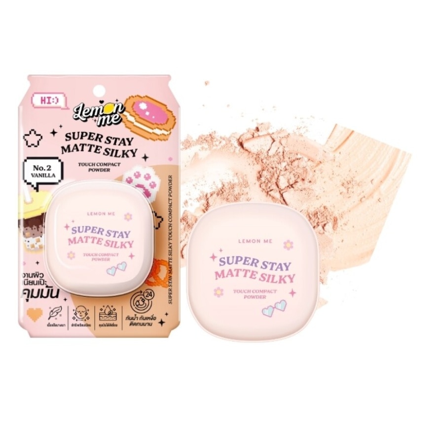 Lemon Me Super Stay Matte Silky Touch Compact Powder 9g. 02 Vanilla