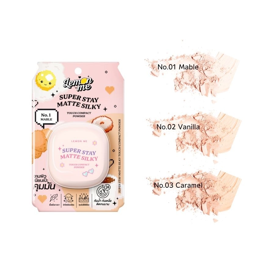 Lemon Me Super Stay Matte Silky Touch Compact Powder 9g. 02 Vanilla