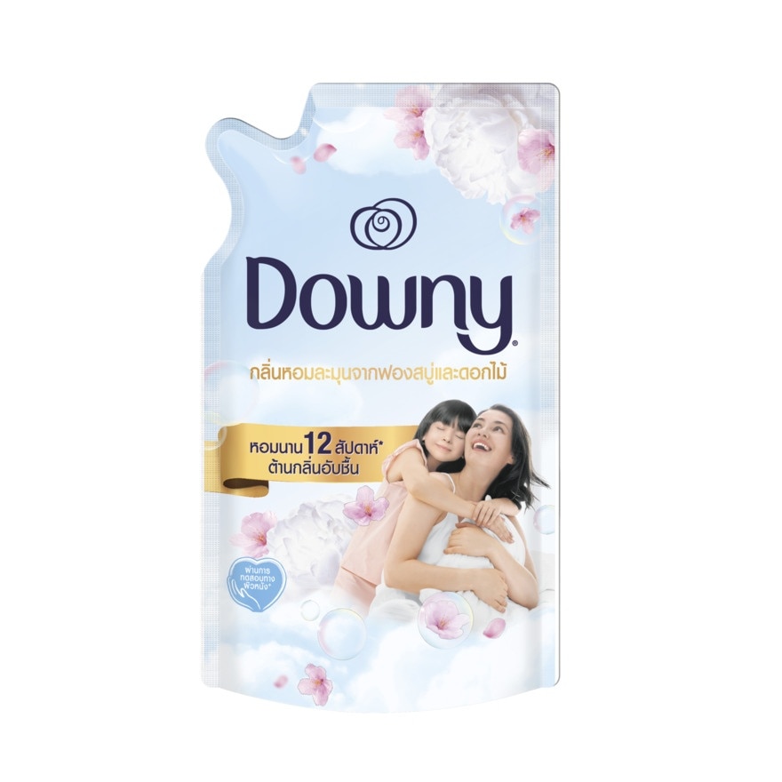 Downy ดาวน์นี่ ผลิตภัณฑ์ปรับผ้านุ่ม เข้มข้นพิเศษ กลิ่นหอมฟองสบู่ ดอกไม้ ถุงเติม 480 มล.