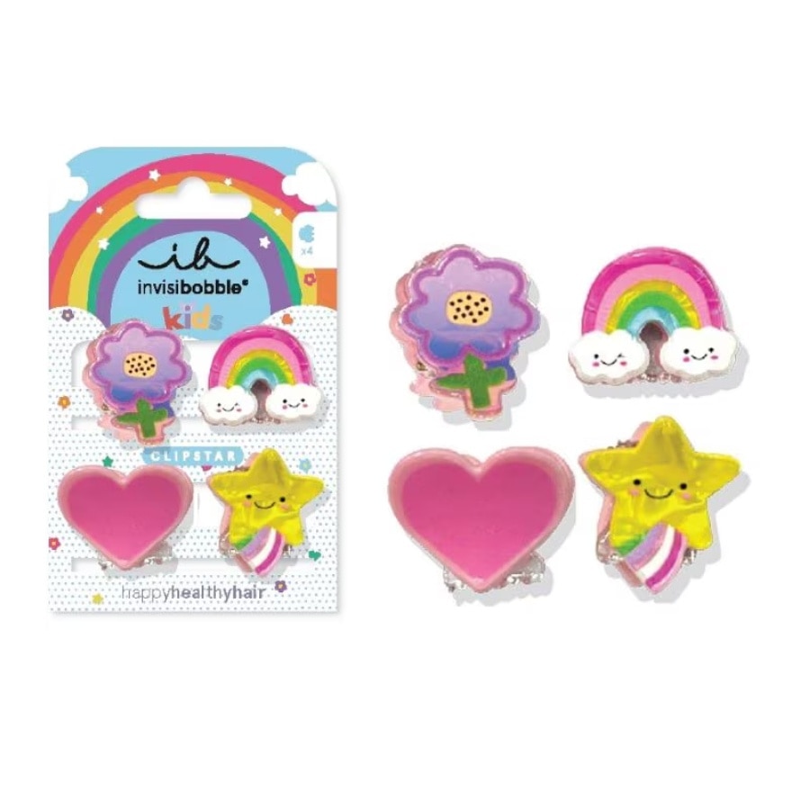 Invisibobble Invisibobble Clipstar Kids Happy World 4pcs.