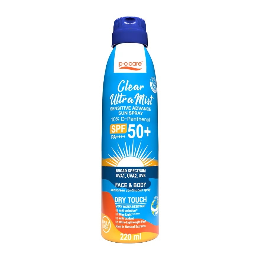 P.O.Care Clear Ultramist Sensitive Advance Sun Spray SPF50+ PA++++ 220 Ml.