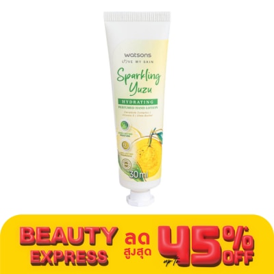 WATSONS วัตสัน สปาร์คกลิ้ง ยูสุ ไฮเดรทติ้ง เพอร์ฟูม แฮนด์ โลชั่น 30 มล.