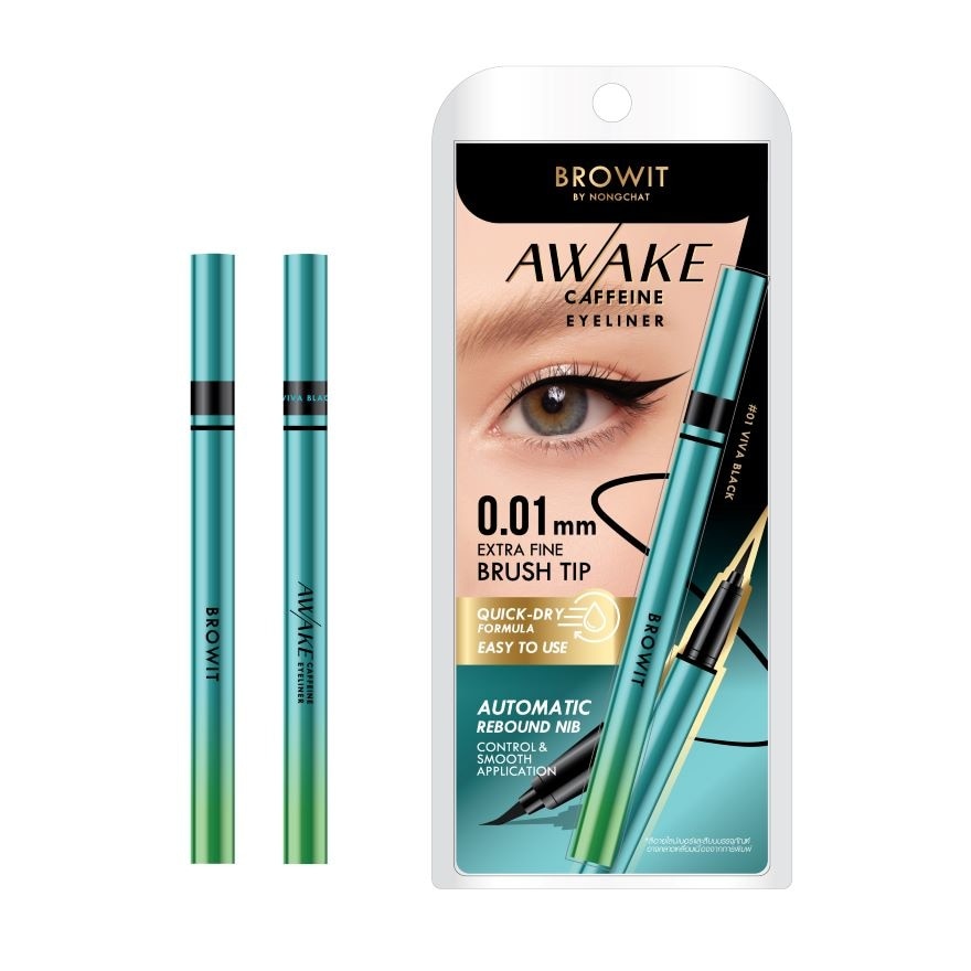 Browit Awake Caffeine Eyeliner 0.5ml. Viva Black