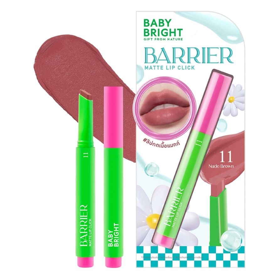 Baby Bright Barrier Matte Lip Click 1.4g. 11 Nude Brown