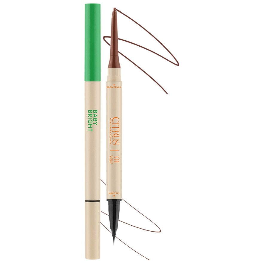 Baby Bright Citrus Micro Brow  Eyeliner 0.06g.+0.3ml. 01 Tarocco Brown