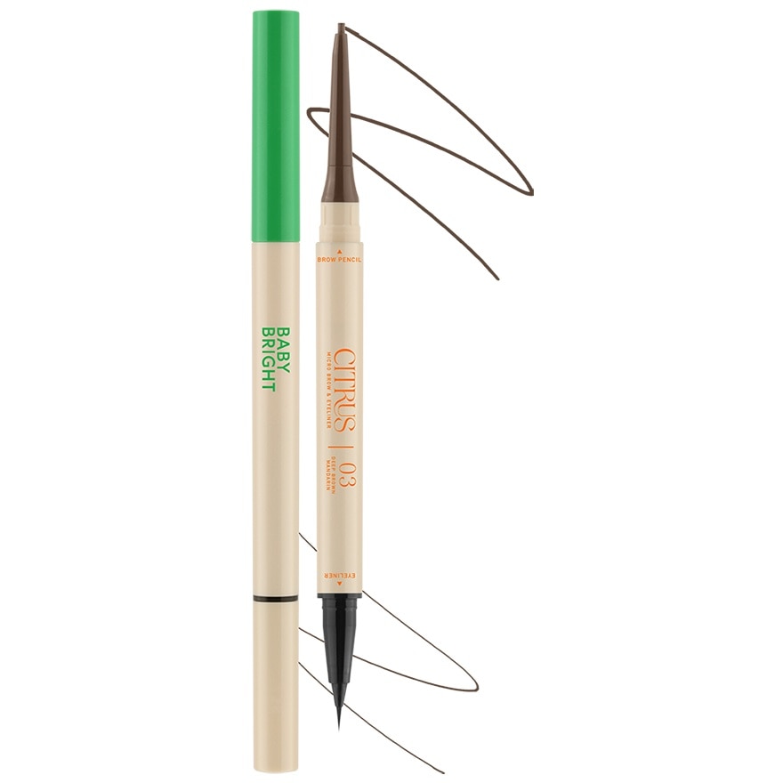 Baby Bright Citrus Micro Brow  Eyeliner 0.06g.+0.3ml. 03 Deep Brown Mandarin