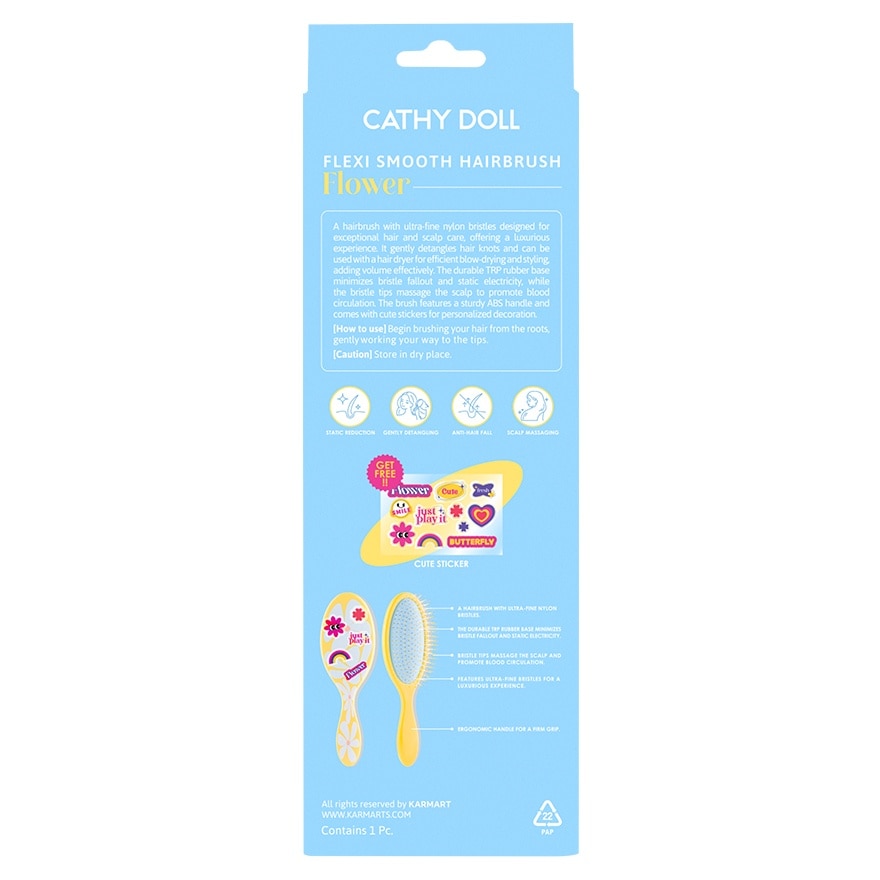 Cathy Doll Flexi Smooth Hairbrush Flower 1pcs.