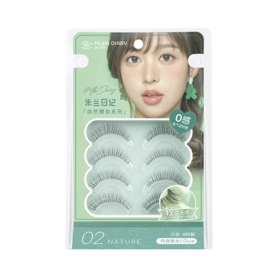 Mlen Diary Mlen Diary Strips Lashes Naked Makeup Series 4Pairs 02 Nature