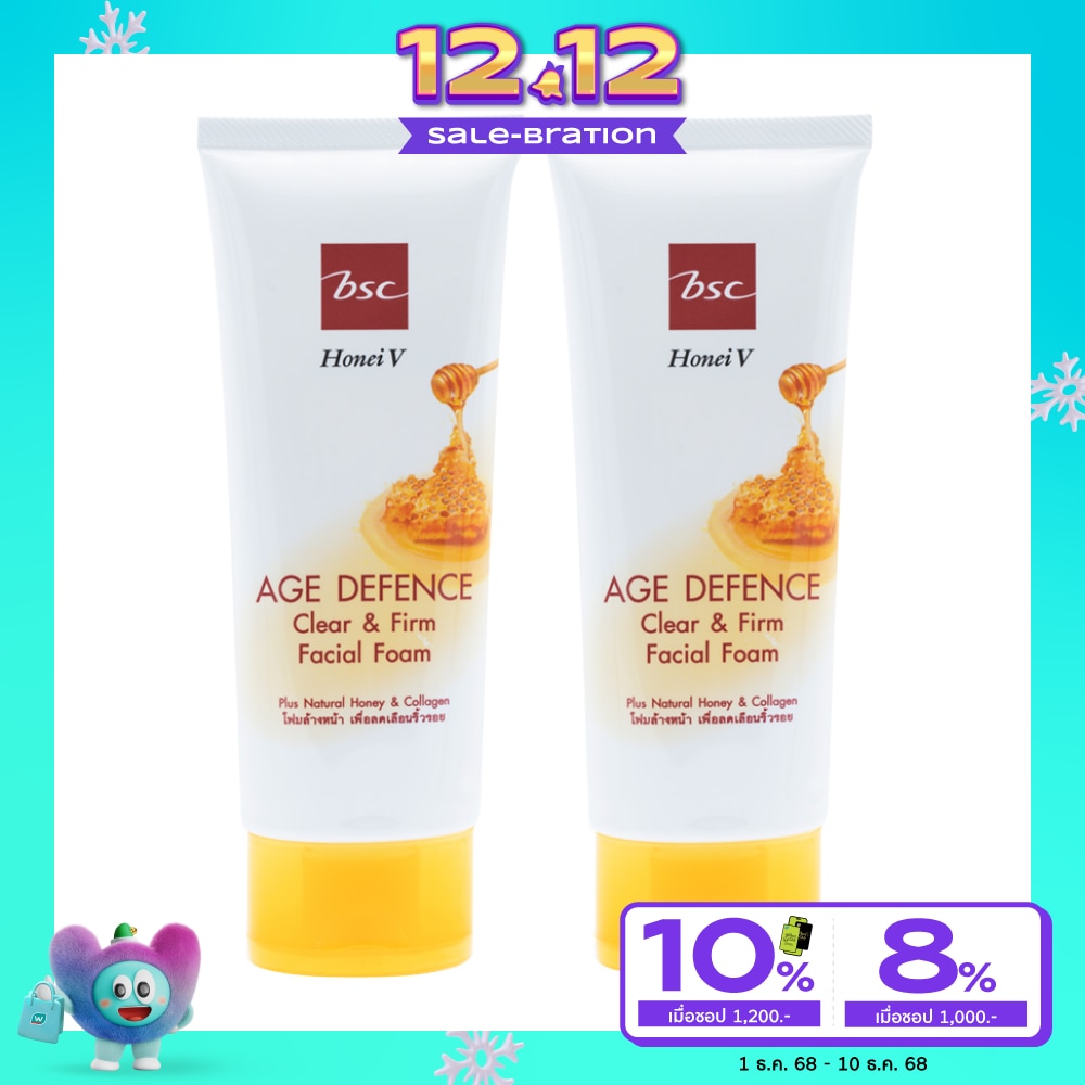 Honei V Bsc Age Defence Clear Firm Facial Foam 100g.x2 PCS.