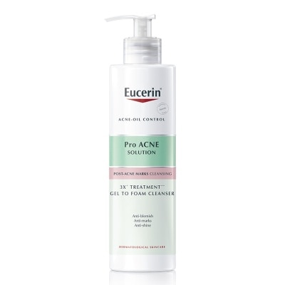 Eucerin ยูเซอริน โปร แอคเน่ โซลูชั่น 3X ทรีตเมนต์ เจล ทู โฟม คลีนเซอร์ 400 มล.