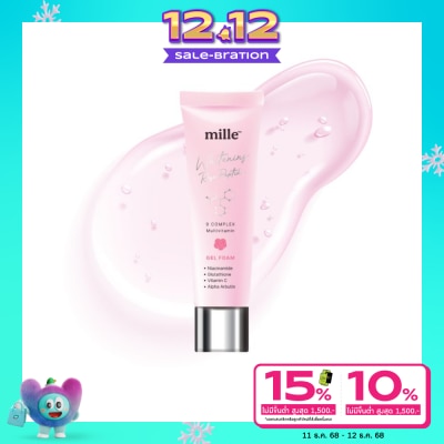 Mille มิลเล่ ไวท์เทนนิ่ง โรส เปปไทด์ ไนน์ คอมเพล็กซ์ เจล โฟม 30ก.