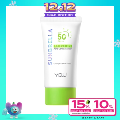 You Y.O.U Sunbrella Triple Uv Acne Care Sunscreen SPF50+ PA++++ 30g.
