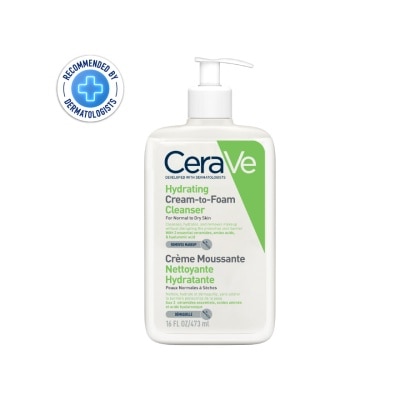 Cerave เซราวี ไฮเดรติ้ง ครีม ทู โฟม คลีนเซอร์ 473 มล. คลีนเซอร์ล้างเครื่องสำอาง