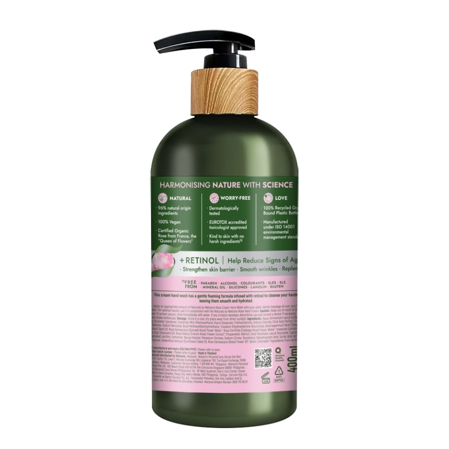 Naturals By Watsons Rose Cream Hand Wash 400ml