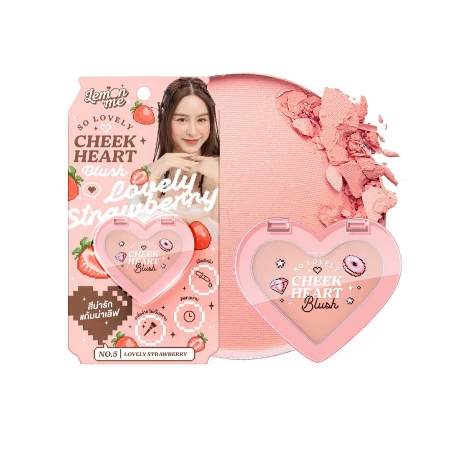 Lemon Me So Lovely Cheek Heart Blush 3.2g. 05 Lovely Strawberry