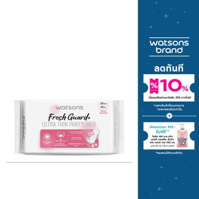 WATSONS วัตสัน เฟรช การ์ด พลัส อัลตร้า ธิน แพนธีไลเนอร์ ฟลอรัล เซ้นต์เท็ด 15 ซม. 40 ชิ้น.