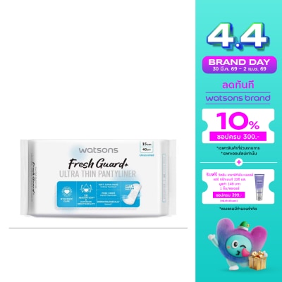 WATSONS - วัตสัน เฟรช การ์ด พลัส อัลตร้า ธิน แพนธีไลเนอร์ อันเซ้นต์เท็ด 15 ซม. 40 ชิ้น.