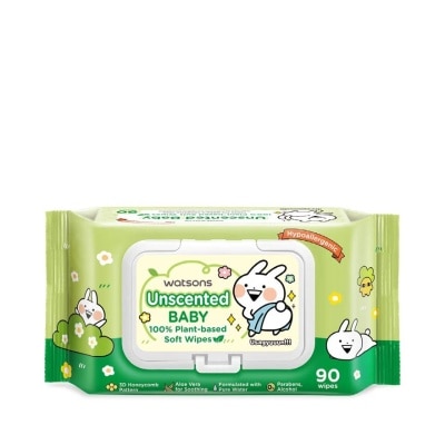 Watsons Watsons x Usagyuuun Unscented Baby 100 Plant-based Soft Wipes 90 sheets.