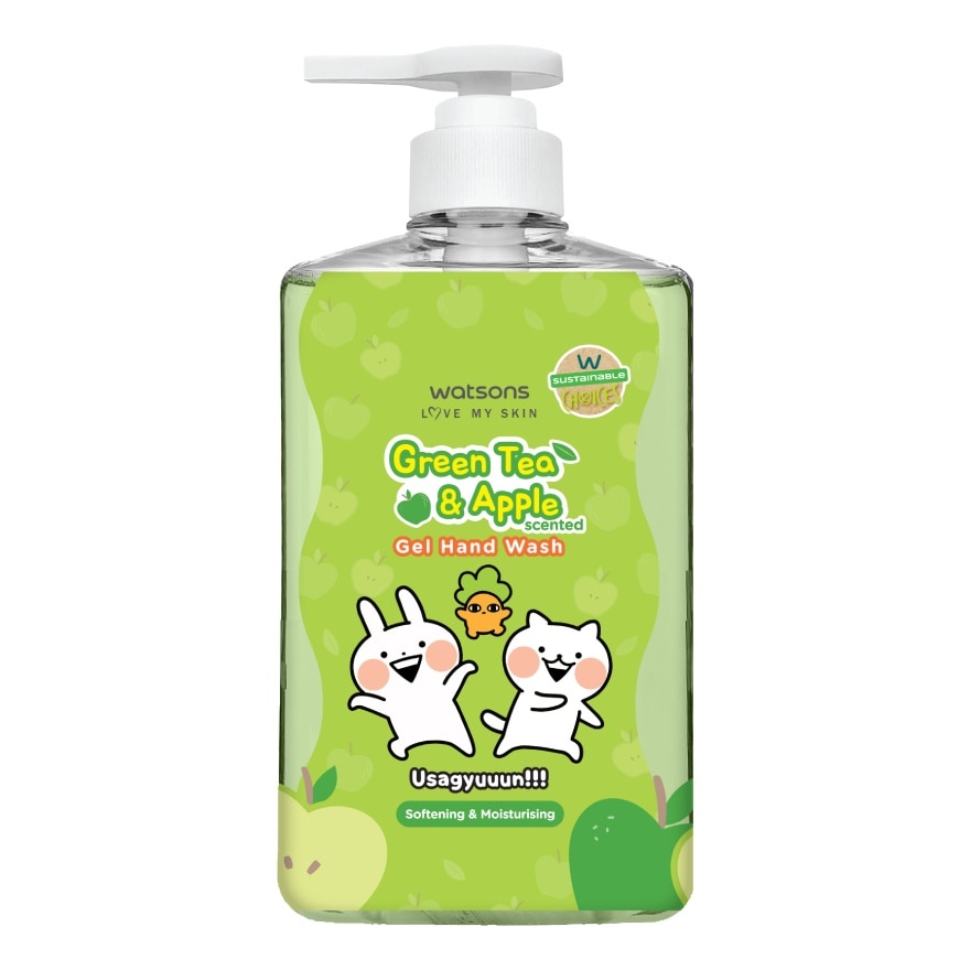 Watsons Love My Skin Green Tea  Apple Scented Gel Hand Wash 500ml. (Usagyuuuun)