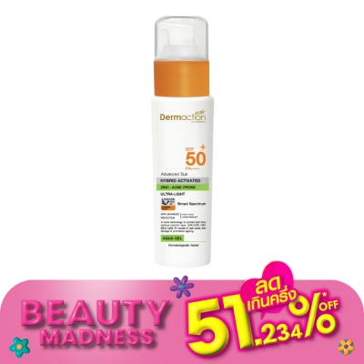 Dermaction Plus by Watsons Advanced Sun Hybrid Activated Zinc - Acne Prone Aqua Gel S