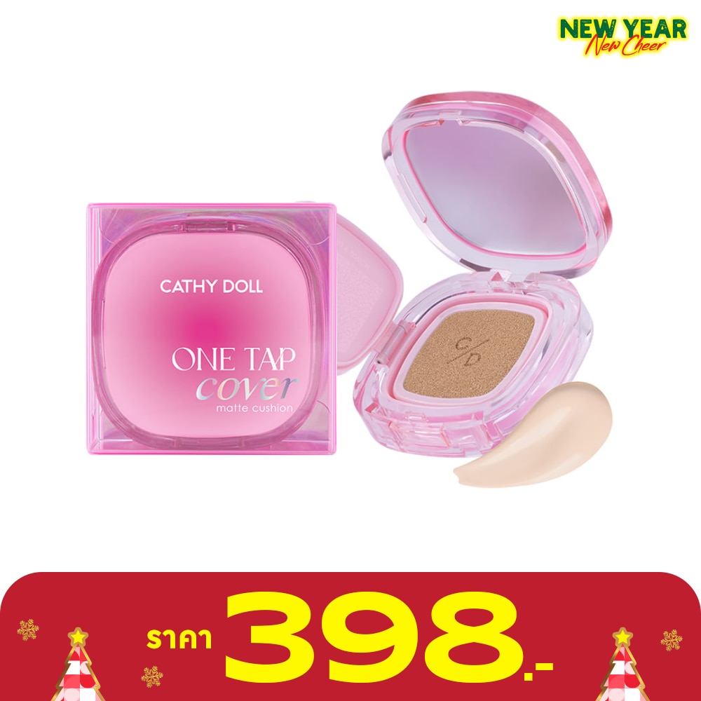 เคที่ดอลล์ วัน แท็ป คัฟเวอร์ แมทท์ คุชชั่น SPF50+ PA++++ 12ก. 01 ไอวอรี่