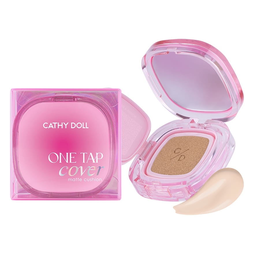 Cathy Doll เคที่ดอลล์ วัน แท็ป คัฟเวอร์ แมทท์ คุชชั่น SPF50+ PA++++ 12ก. 01 ไอวอรี่