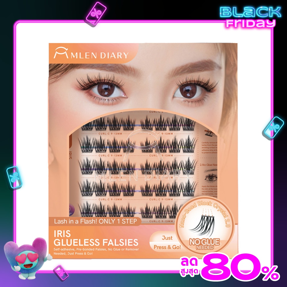 Mlen Diary Glueless Falsies Eyelashes 7Rows Iris