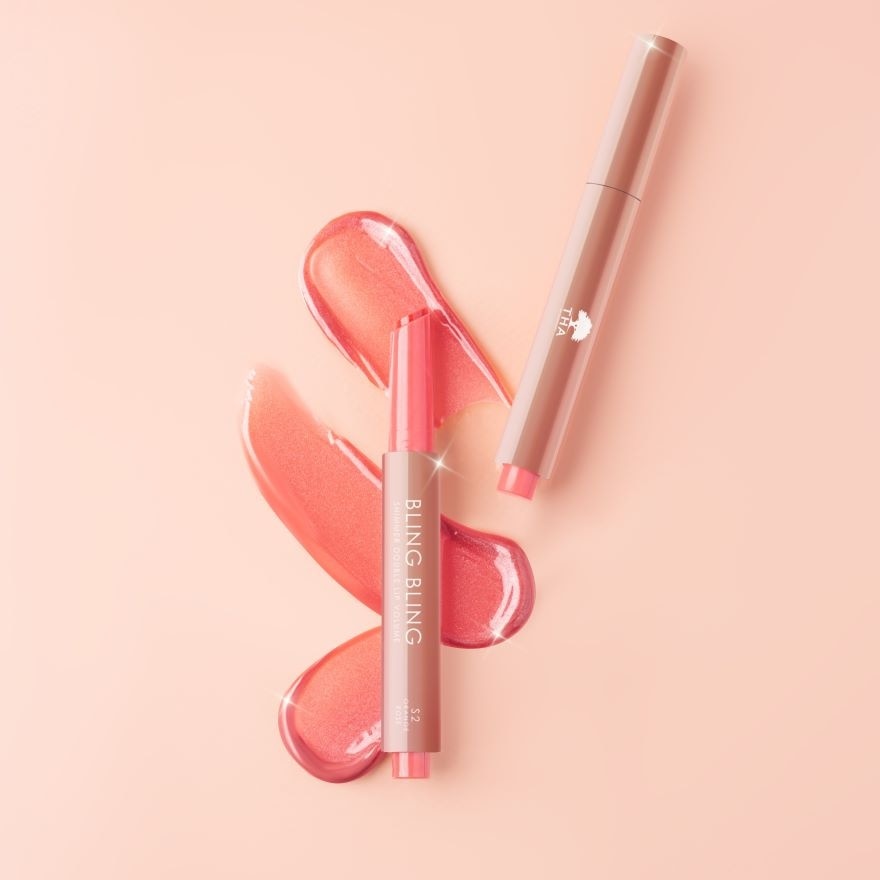 THA By Nongchat Bling Bling Shimmer Double Lip Volume 2g. S2 Orange Rose