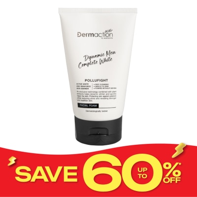 Dermaction Plus by Watsons ไดนามิค เมน คอมพลีท ไวท์ เฟเชียล โฟม 100มล. image