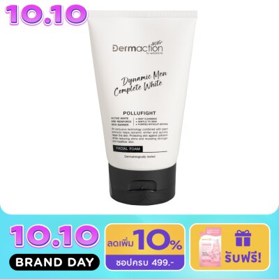 Dermaction Plus by Watsons Dynamic Men Complete White Facial Foam 100ml. image