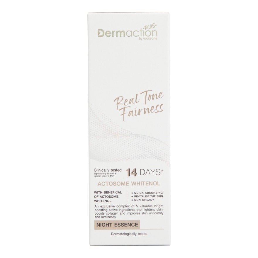 Dermaction Plus By Wat Sons Real Tone Fairness Night Essence 40ml.