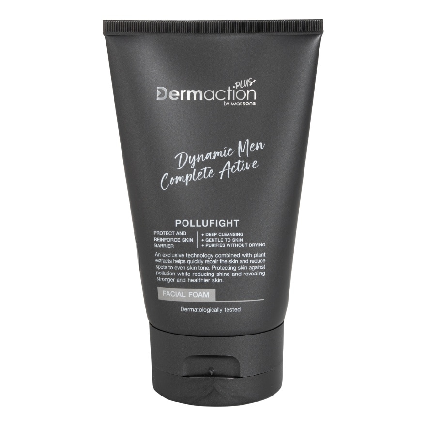 Dermaction Plus by Watsons Dynamic Men Complete Active Facial Foam 100ml.