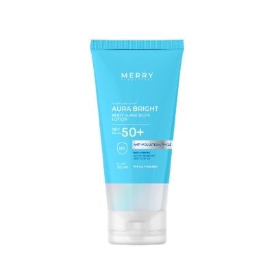 The Merry เมอร์รี่เเลป ออร่า ไบร์ท บอดี้ ซันสกรีน โลชั่น SPF50+ PA++++ 150 มล.