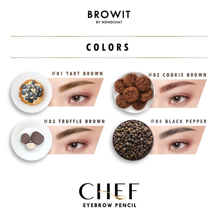 Browit Chef Eyebrow Pencil 0.15g. 02 Cookie Brown