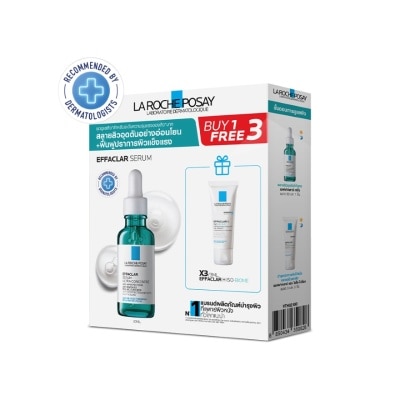 Laroche-Posay ลา โรช โพเซย์ เอฟฟาคลาร์ เซรั่ม 30 มล.+ เอฟฟาคลาร์ เอช 3 มล. x3