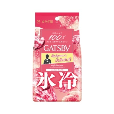 Gatsby แกสบี้ ดีโอโดแรนท์ บอดี้ ไวพส์ ไอซ์-ไทป์ ฟรีซ พีช 30 แผ่น