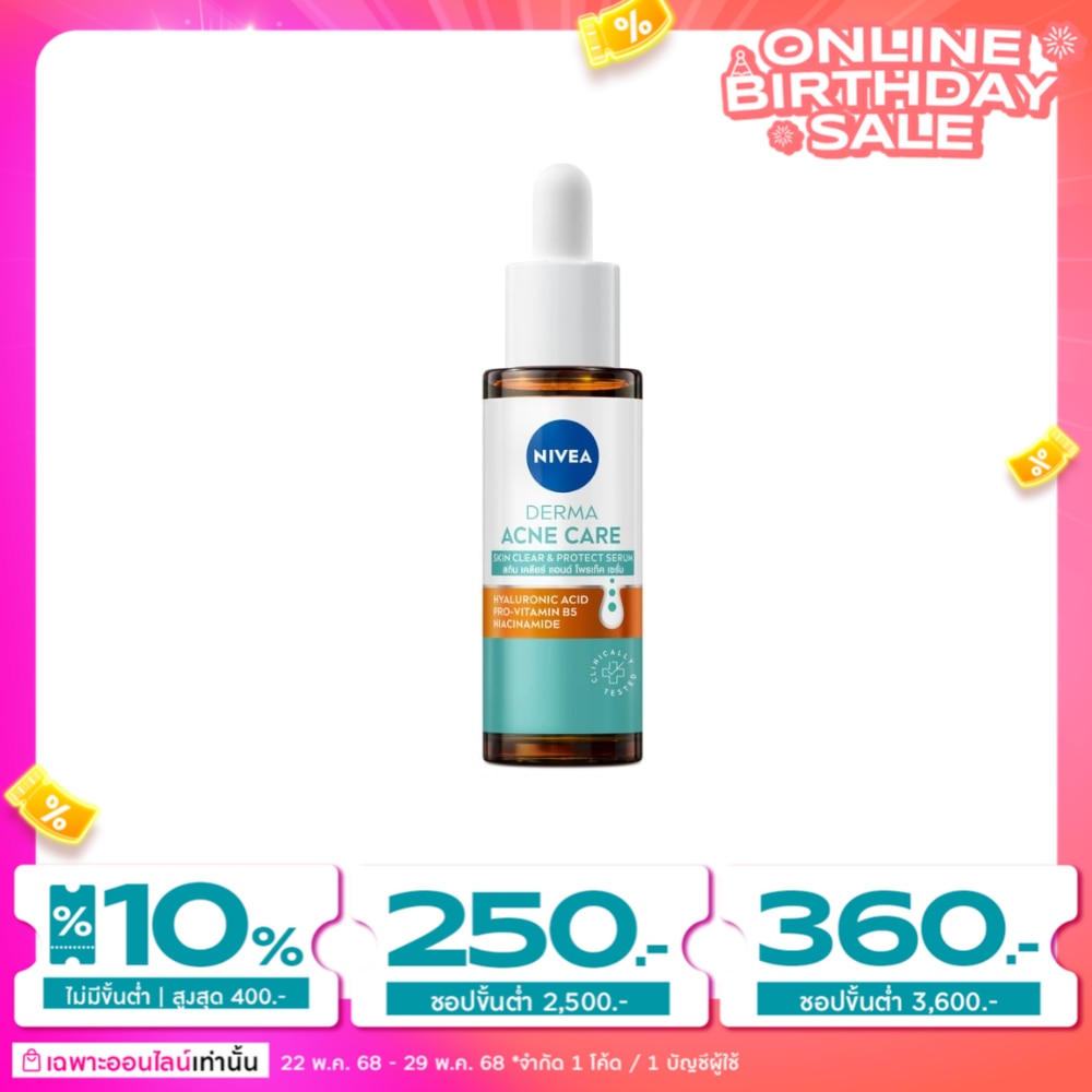 Nivea Derma Acne Care Serum Skin Clear  Protect 30 Ml.