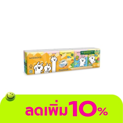 Watsons - Watsons Velvety Soft Mini Hankies (Usagyuuun) 3ply 10pcs.