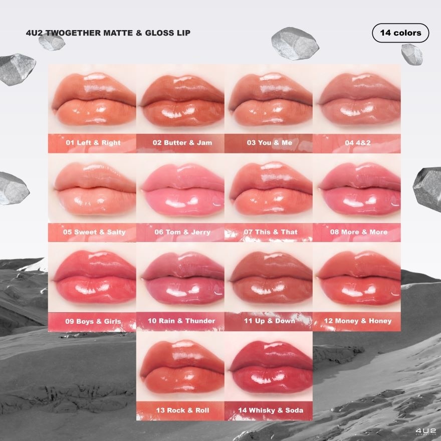 4U2 Twogether Matte  Gloss Lip 2g. 10 Rain  Thunder