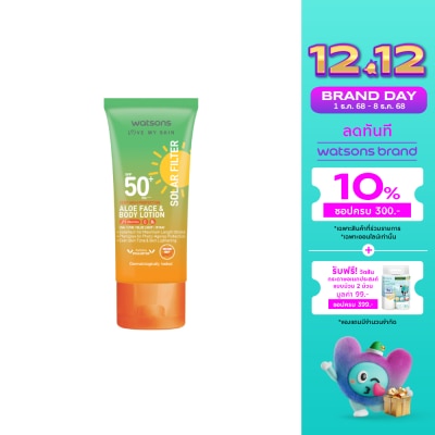 Watsons Watsons Love My Skin Solar Filter VeryHighProtection Aloe FaceBody Lotion SPF50+ 25ml