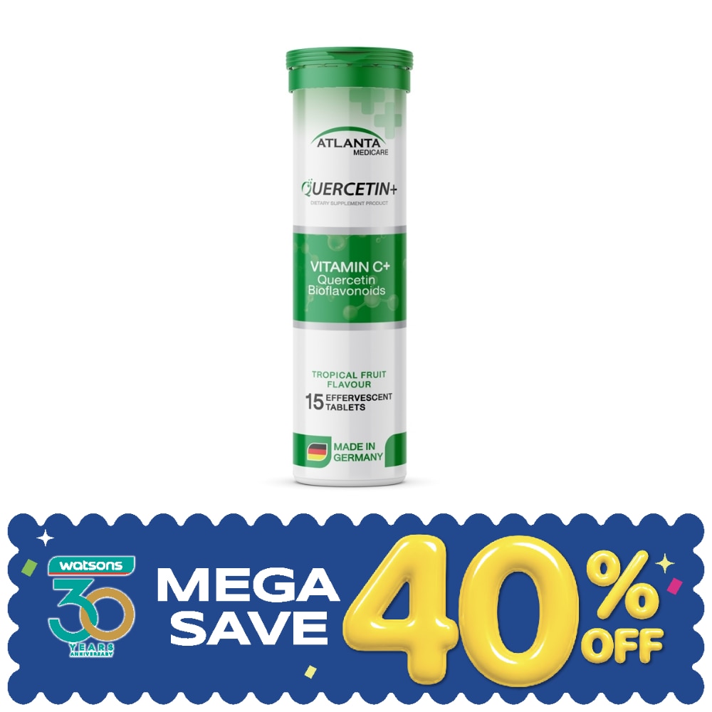 Atlanta Quercitin Plus 15 Effervescent Tablets (Tropical Fruit Flavor) image