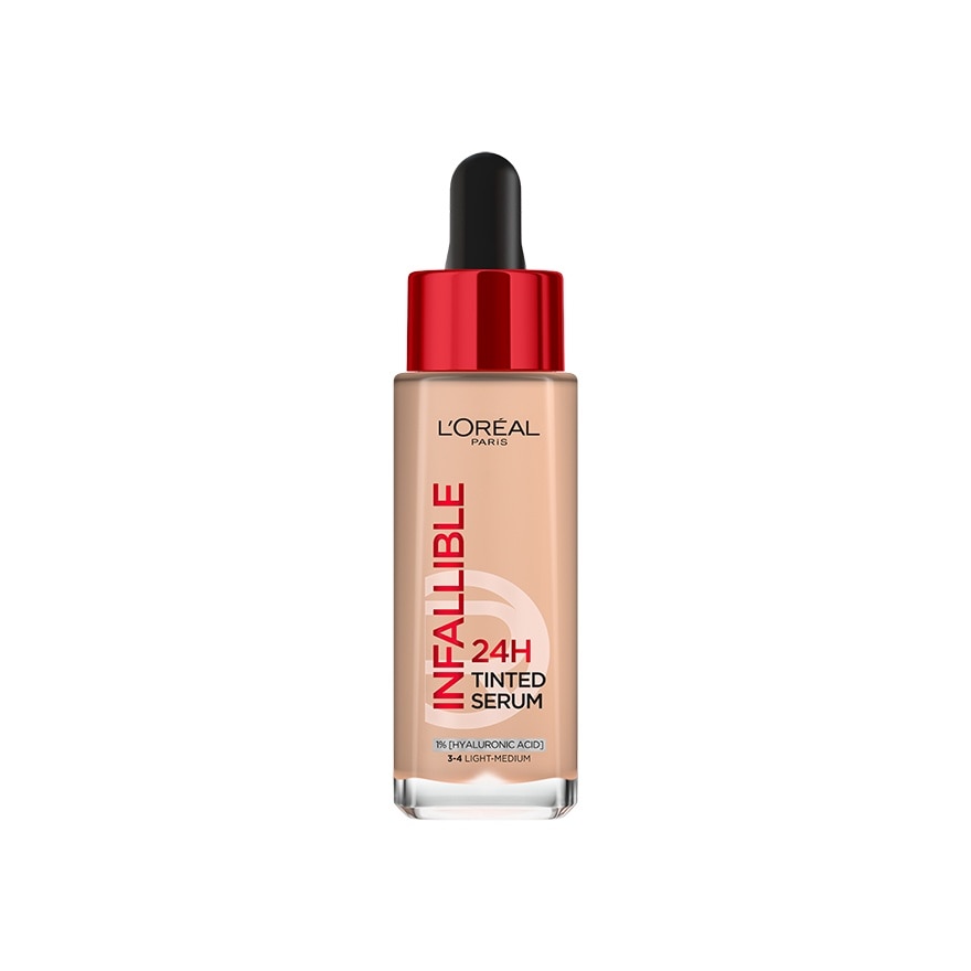 L'Oreal Makeup ลอรีอัล อินฟอลลิเบิล 24H ทินท์ เซรั่ม 104.5ก. 3-4 ไลท์มีเดียม