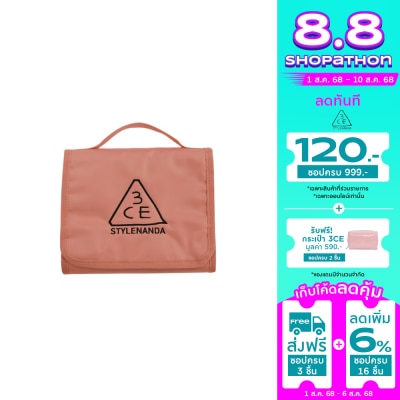 3CE 3CE Wash Bag Small Pink Beige 1pcs.