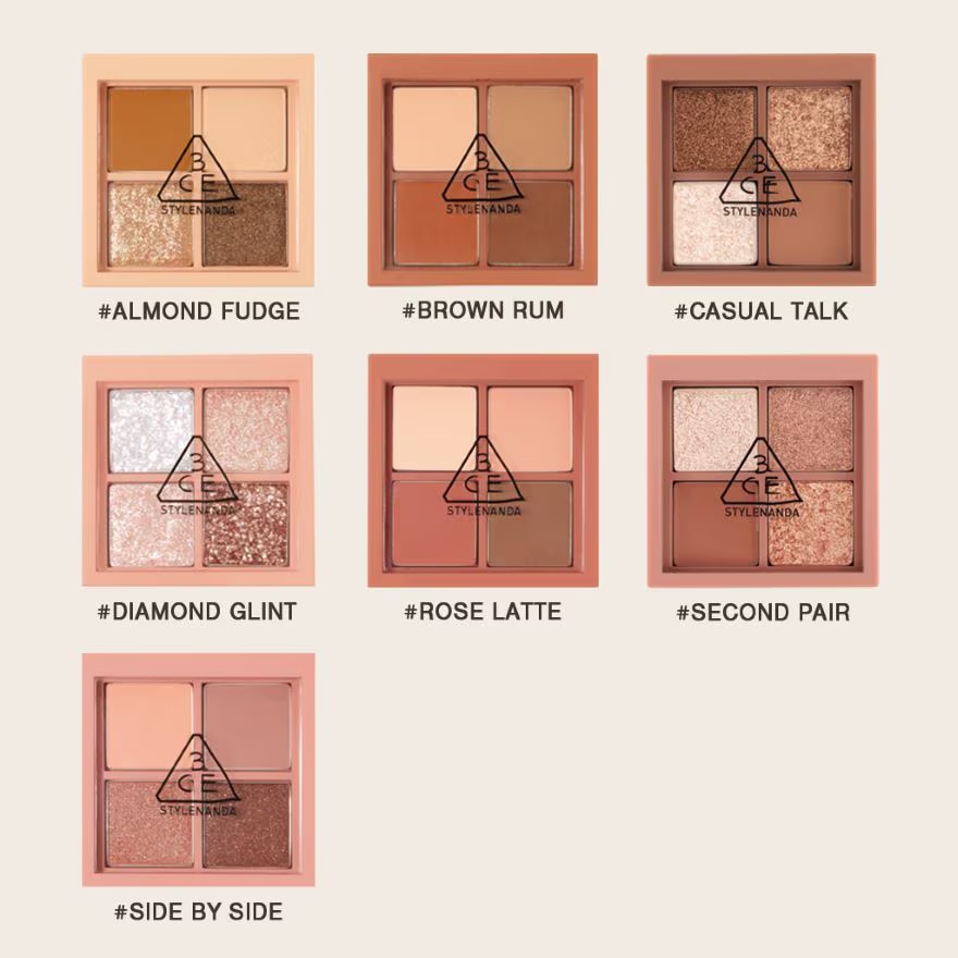 3CE Multi Eye Color Palette Mini 3.5g. Side By Side