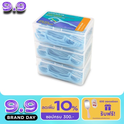 WATSONS - วัตสัน ซุปเปอร์ สมูธ ไหมขัดฟันเส้นกลม สำหรับฟันซี่ใหญ่ ชนิดด้าม 50 ด้าม แพ็ค 3 กล่อง image