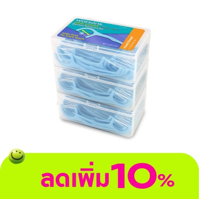 WATSONS - วัตสัน ซุปเปอร์ สมูธ ไหมขัดฟันเส้นกลม สำหรับฟันซี่ใหญ่ ชนิดด้าม 50 ด้าม แพ็ค 3 กล่อง