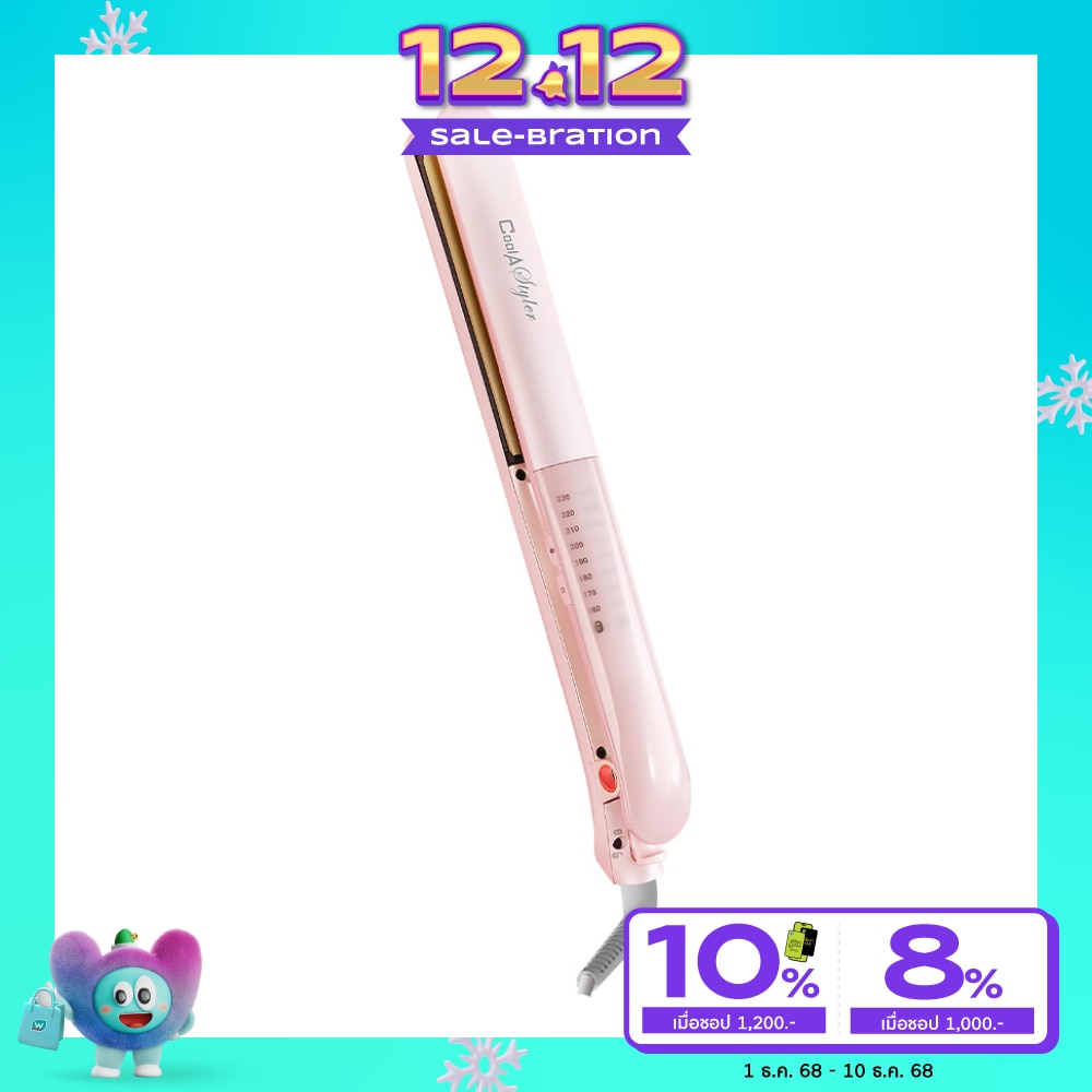 Cool A Styler Hair Straightener Roll 2In1 Jelly Pink HS-991P