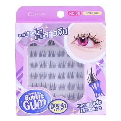 Cosluxe Cosluxe Winky Eyes Bubble Gum Eyelashes Douyin Style 36pcs. 06 Berry Chic