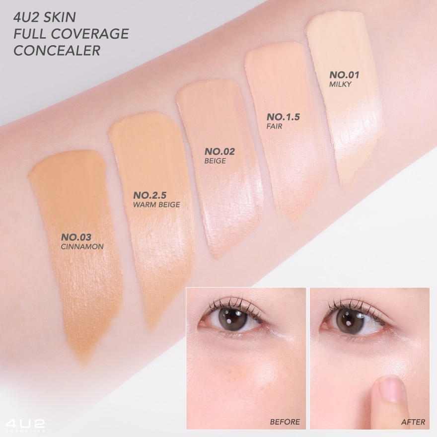 4U2 Skin Full Coverage Concealer 4.3g. 2.5 Warm Beige