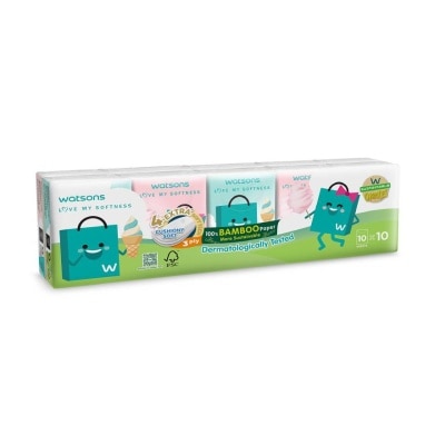 Watsons Watsons Velvety Soft Mini Hankies (Watsbag 3) 3ply 10pcs.